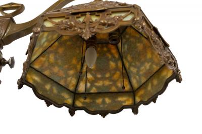 American Victorian Monumental Bronze Double Student Lamp