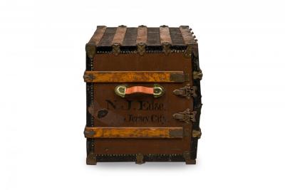 American Victorian Multi Drawer Leather and Brass Steamer Trunk