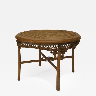 American Victorian Natural Wicker Dining Table