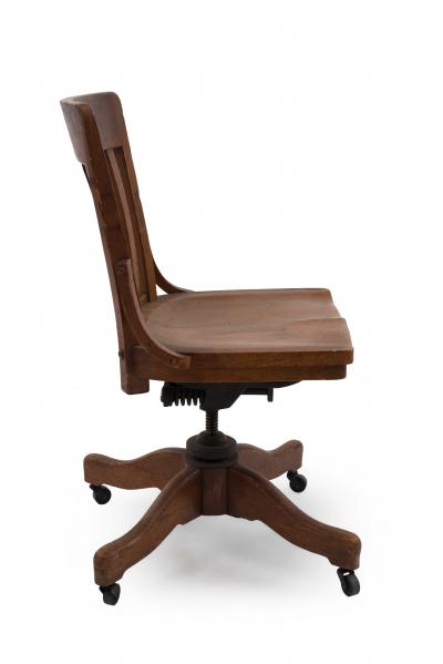 American Victorian Oak Swivel Chair