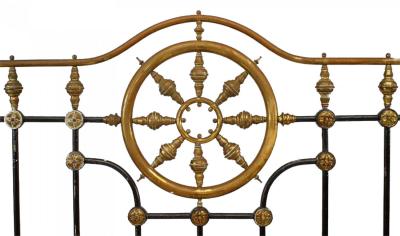American Victorian Painted Brass Full Bed