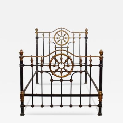 American Victorian Painted Brass Full Bed