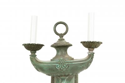 American Victorian Patinated Bronze Aladdin Lamp Wall Sconce