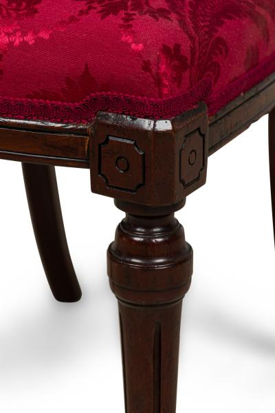 American Victorian Red Damask Upholstered Side Chairs