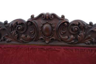 American Victorian Red Velvet 5 Piece Living Room Set