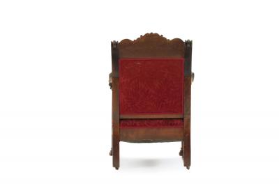 American Victorian Red Velvet 5 Piece Living Room Set