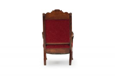 American Victorian Red Velvet 5 Piece Living Room Set