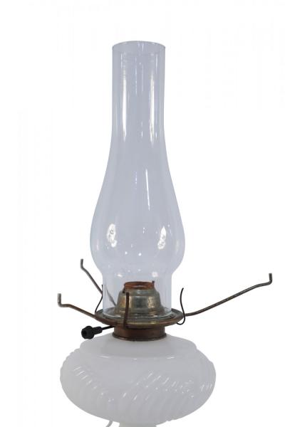 American Victorian Ribbed Milk Glass Table Lamp