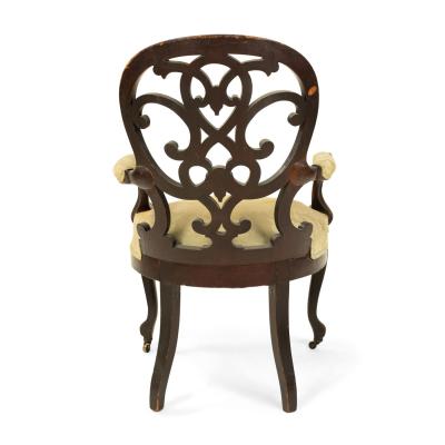 American Victorian Rosewood Open Back Armchair