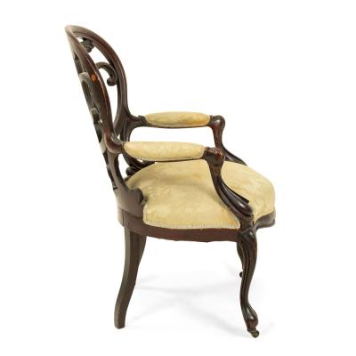 American Victorian Rosewood Open Back Armchair