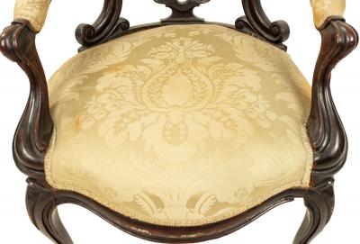 American Victorian Rosewood Open Back Armchair