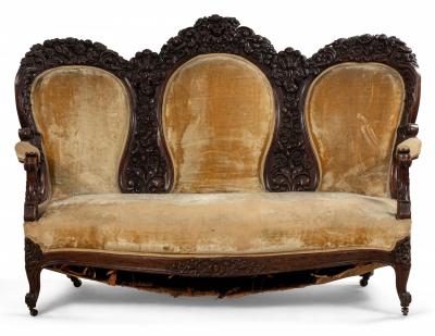 American Victorian Rosewood Settee