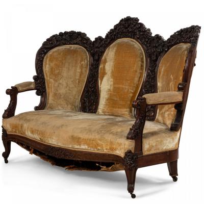 American Victorian Rosewood Settee