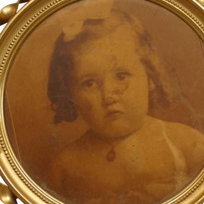 American Victorian Round Brass Picture Frame