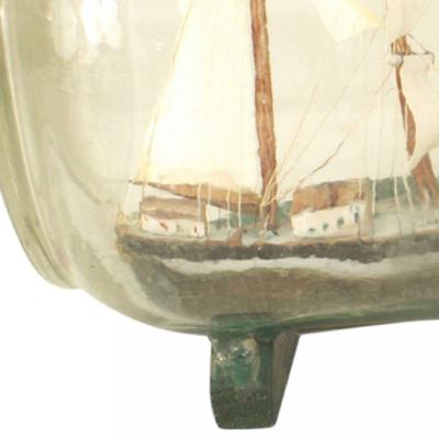 American Victorian Ship and Lighthouse in a Bottle