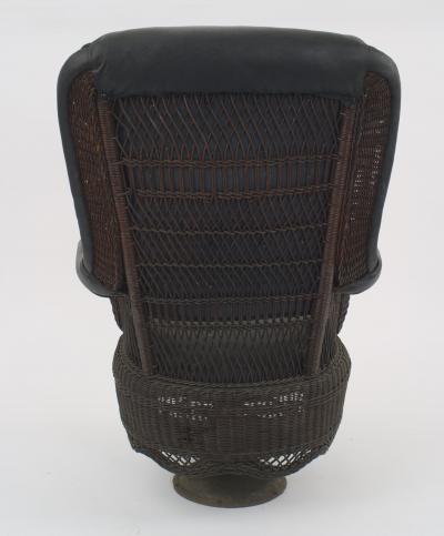 American Victorian Stained Natural Wicker Arm Chair