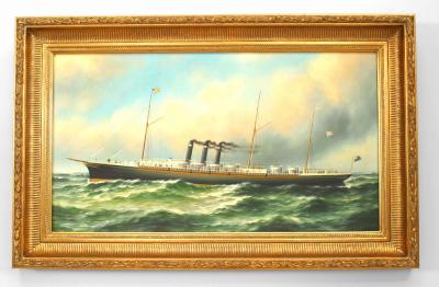 American Victorian Steamship Painting