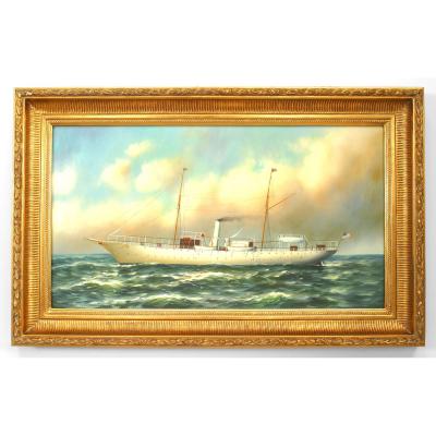 American Victorian Steamship Painting