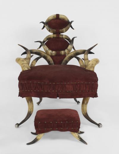 American Victorian Steer Horn Arm Chair