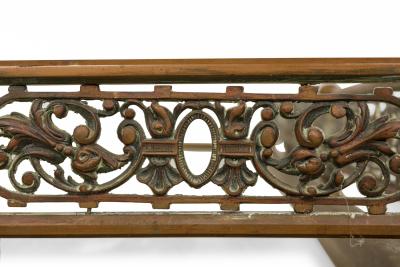 American Victorian Style Bronze and Iron Foliate Design Fireplace Fender