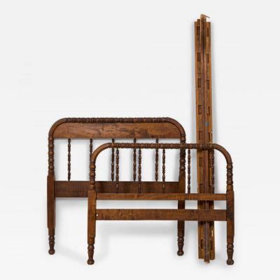 American Victorian Style Walnut Twin Bed