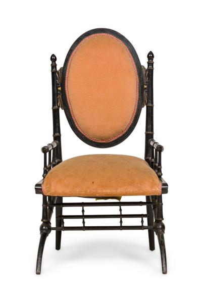 American Victorian Velvet Arm Chair