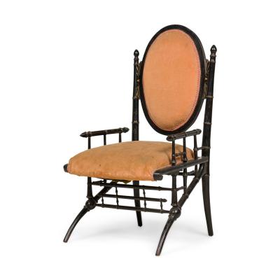 American Victorian Velvet Arm Chair
