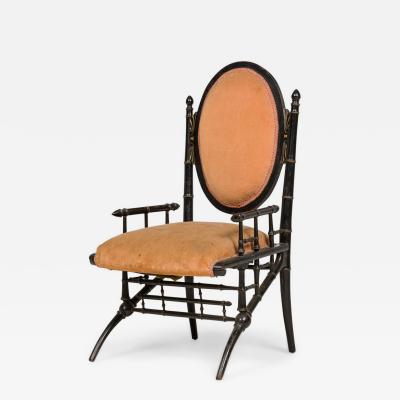 American Victorian Velvet Arm Chair
