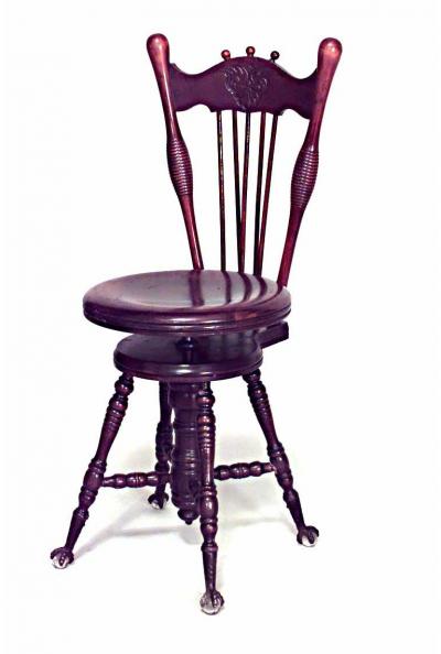 American Victorian Walnut Piano Swivel Chair