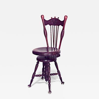 American Victorian Walnut Piano Swivel Chair