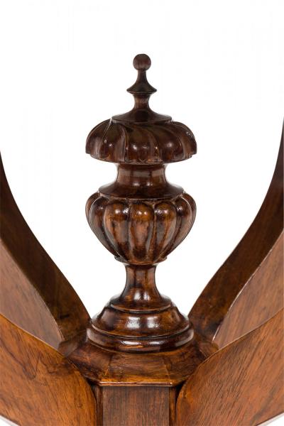 American Victorian White Marble Topped Octagonal Rosewood End Side Table
