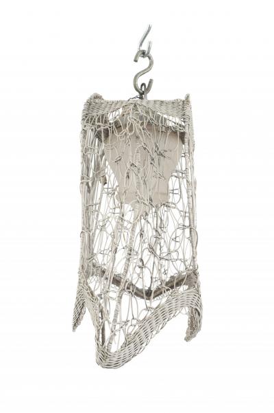 American Victorian White Wicker Chandelier