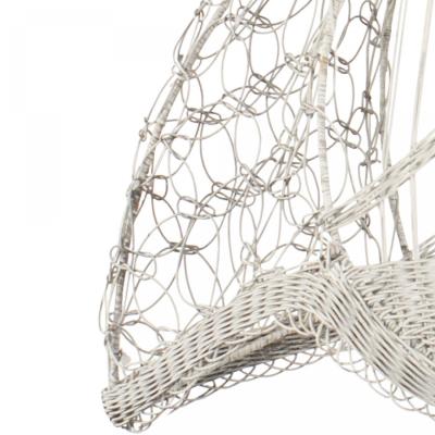 American Victorian White Wicker Chandelier