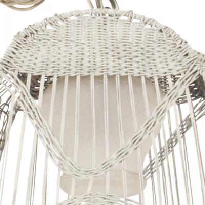 American Victorian White Wicker Chandelier