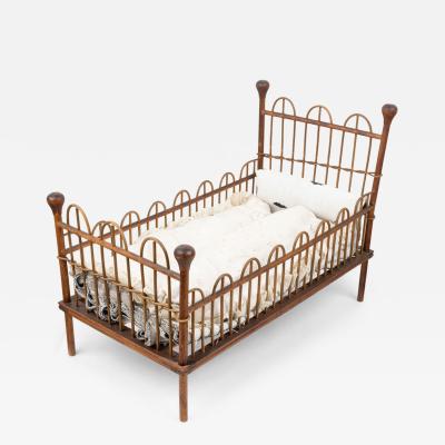 American Victorian Wicker Doll Bed