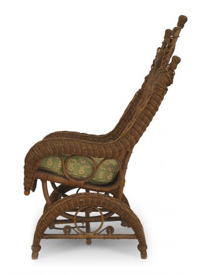 American Victorian Wicker Woven Rocking Chair