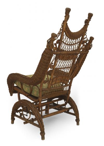 American Victorian Wicker Woven Rocking Chair