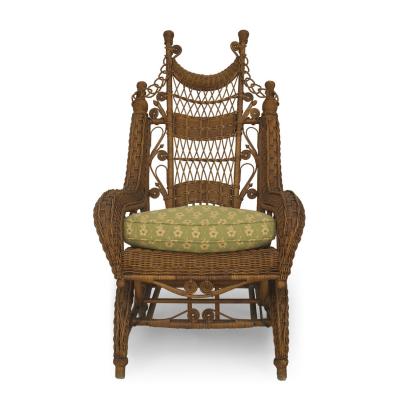 American Victorian Wicker Woven Rocking Chair