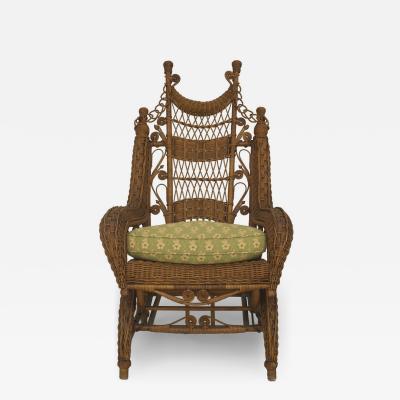 American Victorian Wicker Woven Rocking Chair