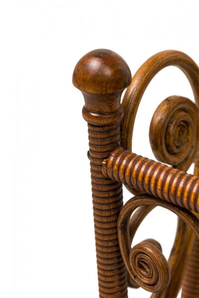 American Victorian Wicker and Wood 2 Tiered Decorative Magazine Stand