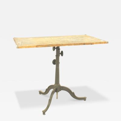 American Victorian Wooden Drafting Table with Iron Base