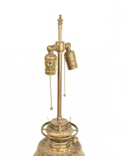 American Victorian Zoomorphic Brass Jeweled Floor Lamp