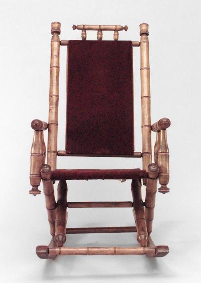 American Victorian faux bamboo maple rocking chair