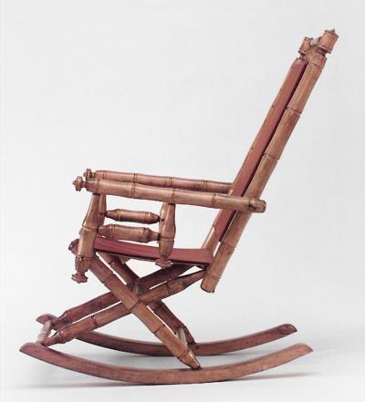 American Victorian faux bamboo maple rocking chair