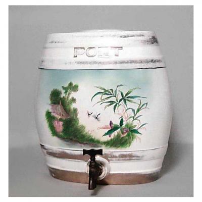 American Victorian porcelain barrel shaped jug dispenser PORT