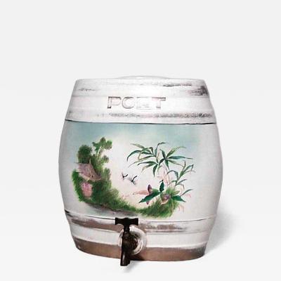 American Victorian porcelain barrel shaped jug dispenser PORT