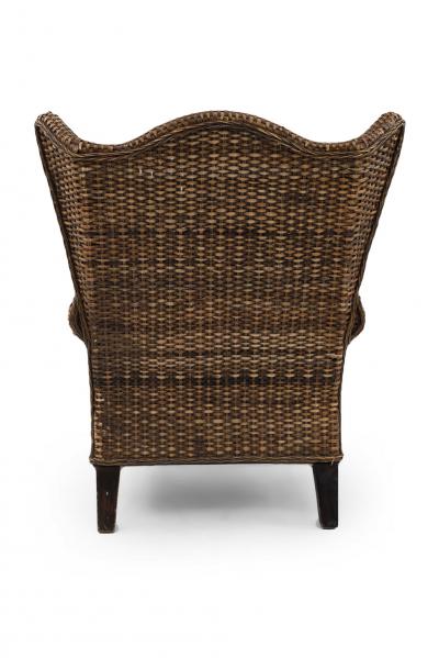 American Wicker Rattan Wing Chair