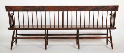 American Windsor Faux Bamboo Spindled 8 Leg Settee