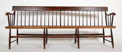American Windsor Faux Bamboo Spindled 8 Leg Settee