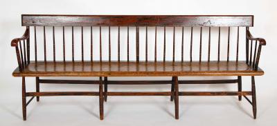 American Windsor Faux Bamboo Spindled 8 Leg Settee